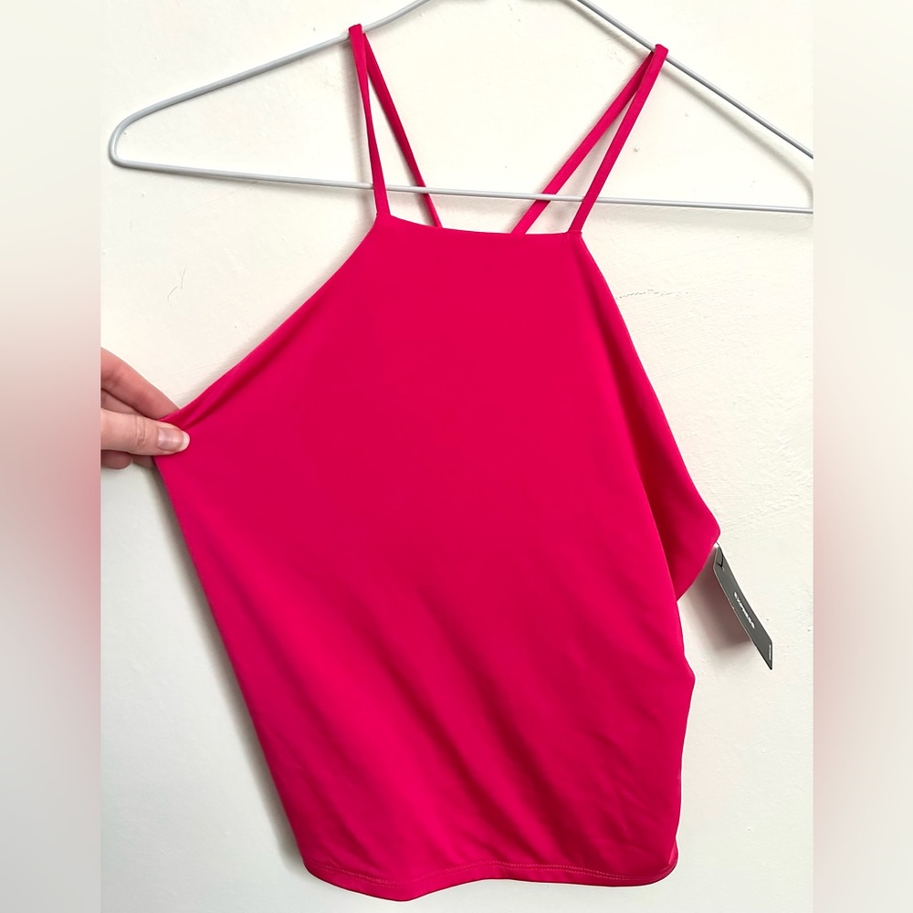 Hot Pink High Neck Body Contour Compression Top